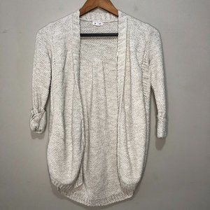 Westport 3/4 Cuffed Sleeve Open Front Knit Cardigan Beige XSmall